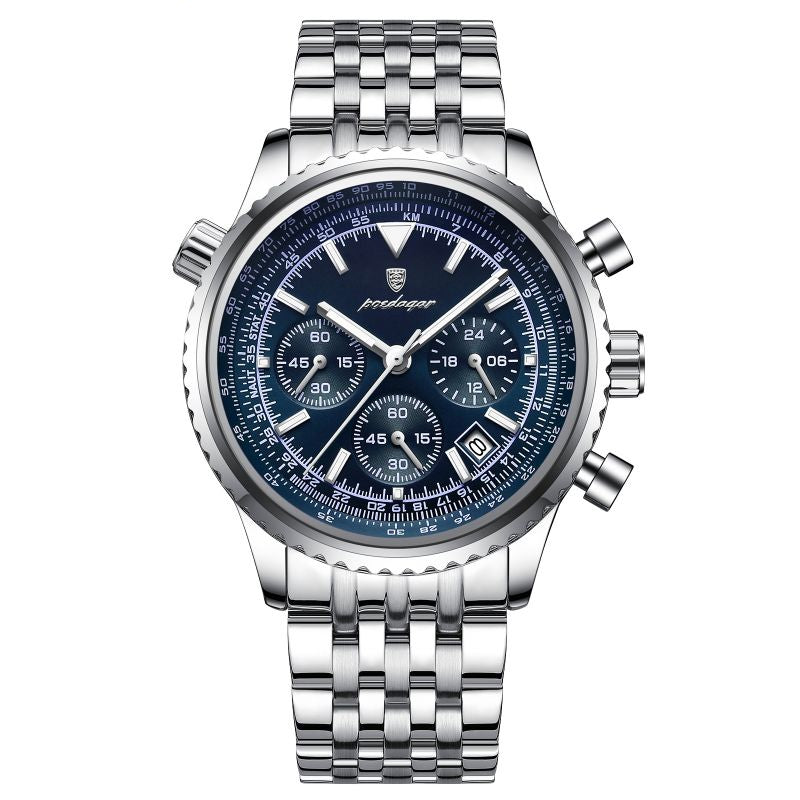 Efektowny męski zegarek srebrny