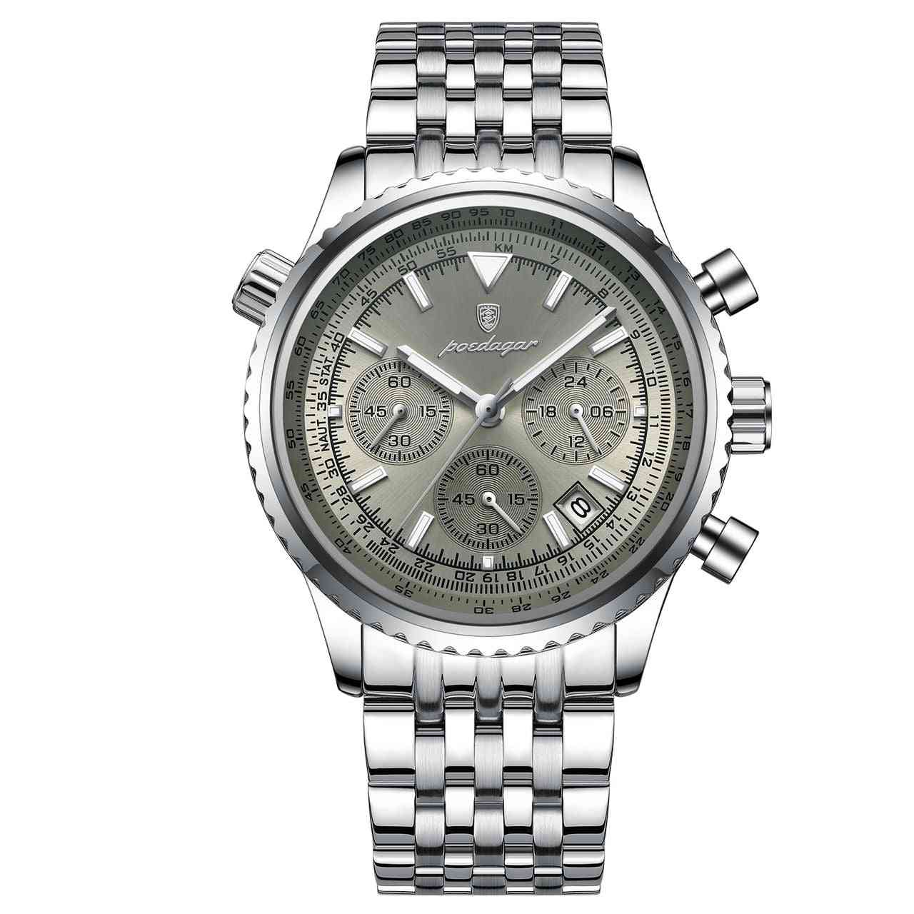 Efektowny męski zegarek srebrny