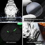 Wielofunkcyjny zegarek z chronografem srebrny