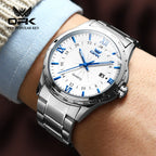 Wielofunkcyjny zegarek z chronografem srebrny