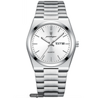 Wygodny zegarek męski srebrna bransoleta