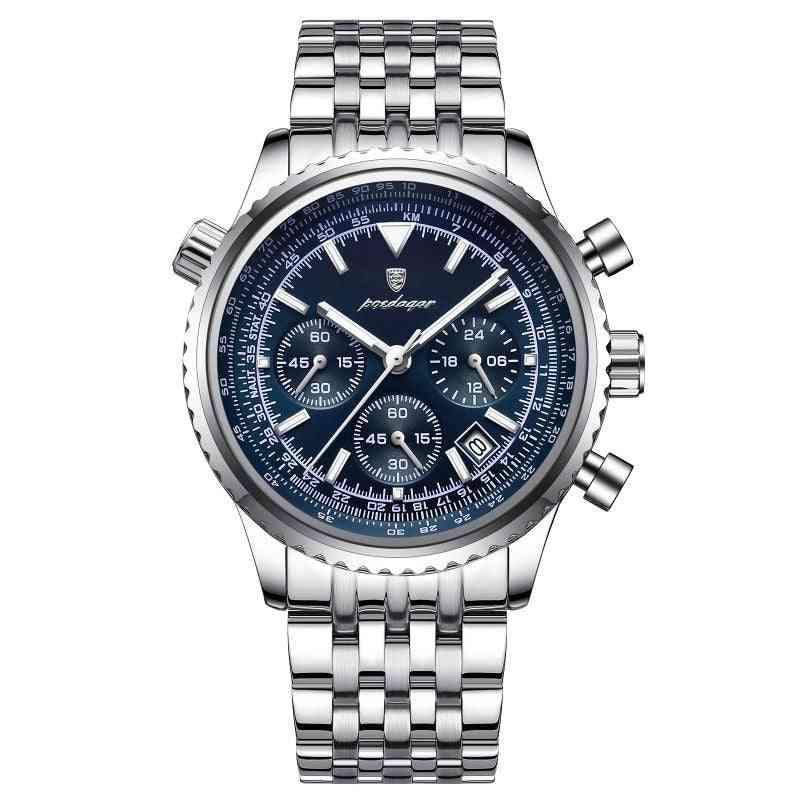 Efektowny męski zegarek srebrny - calixus