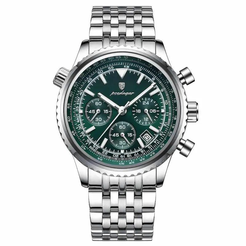 Efektowny męski zegarek srebrny - calixus