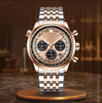 Efektowny męski zegarek złoty - calixus