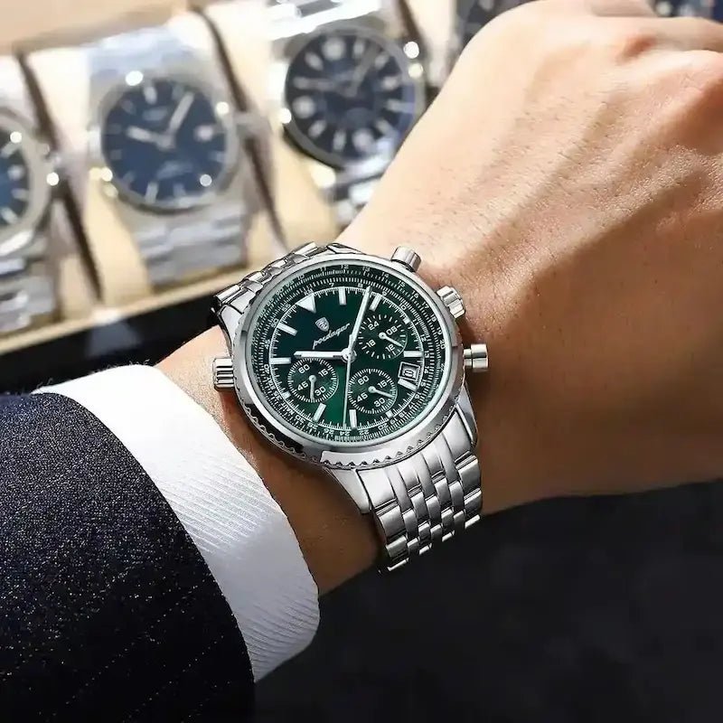 Efektowny męski zegarek złoty - calixus