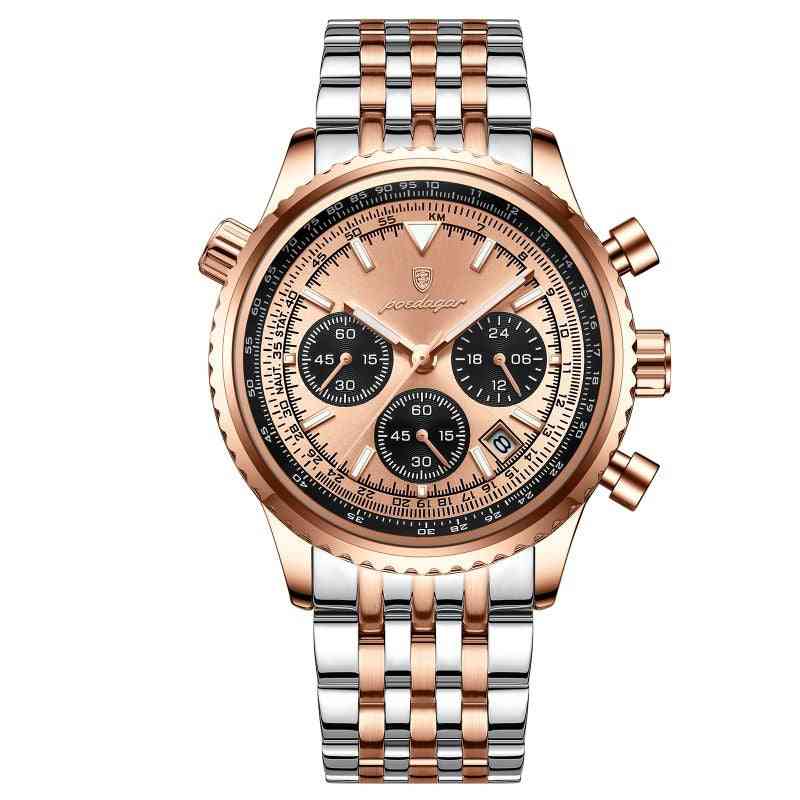 Efektowny męski zegarek złoty - calixus