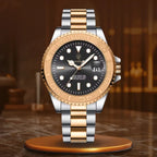 Elegancki zegarek męski kwarcowy złoty - calixus