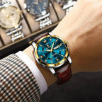 Męski elegancki zegarek z czarnym paskiem - calixus