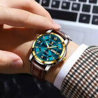 Męski elegancki zegarek z czarnym paskiem - calixus