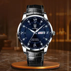 Męski zegarek z czarnym paskiem - calixus