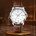 Wielofunkcyjny zegarek z chronografem skórzany - calixus