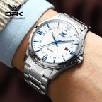 Wielofunkcyjny zegarek z chronografem srebrny - calixus