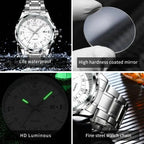 Wielofunkcyjny zegarek z chronografem srebrny - calixus