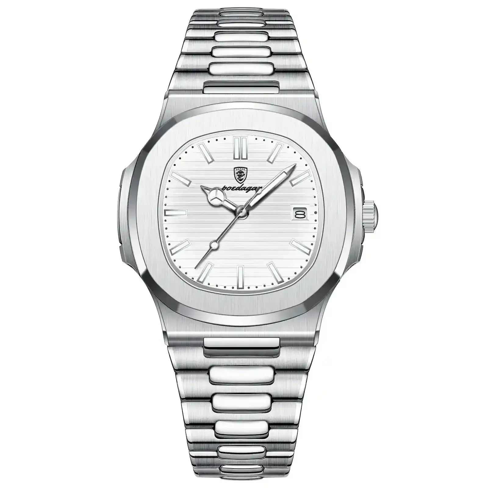 Wygodny męski zegarek ze srebrną bransoletą - calixus