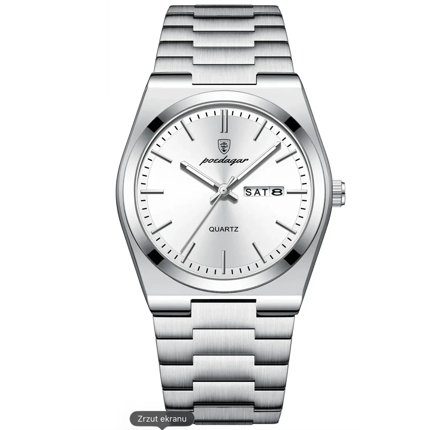 Wygodny zegarek męski srebrna bransoleta - calixus